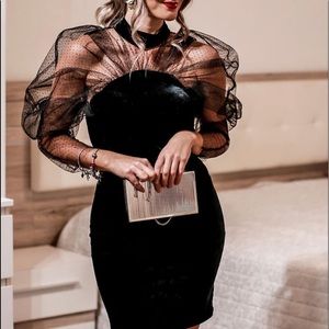 NWT Zara Combined Velvet Dress, Size M